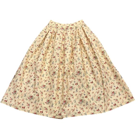 Batsheva Laura Ashley Eres Pleated Floral A-line Midi Skirt - Picture 7 of 7